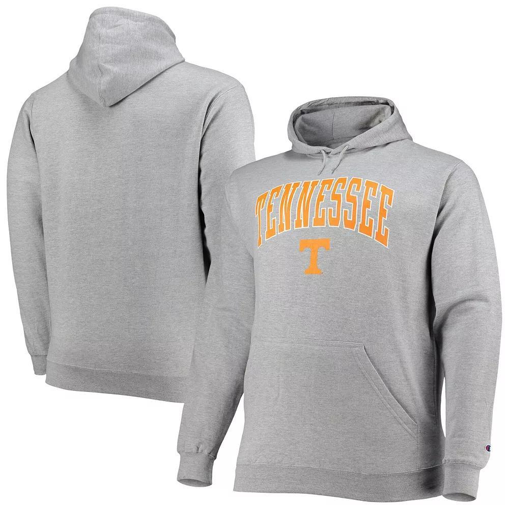 Men's Champion Heather Gray Tennessee Volunteers Big & Tall Arch Over Logo Powerblend Pullover Hoodie, Size: 5XB, Grey Product Image