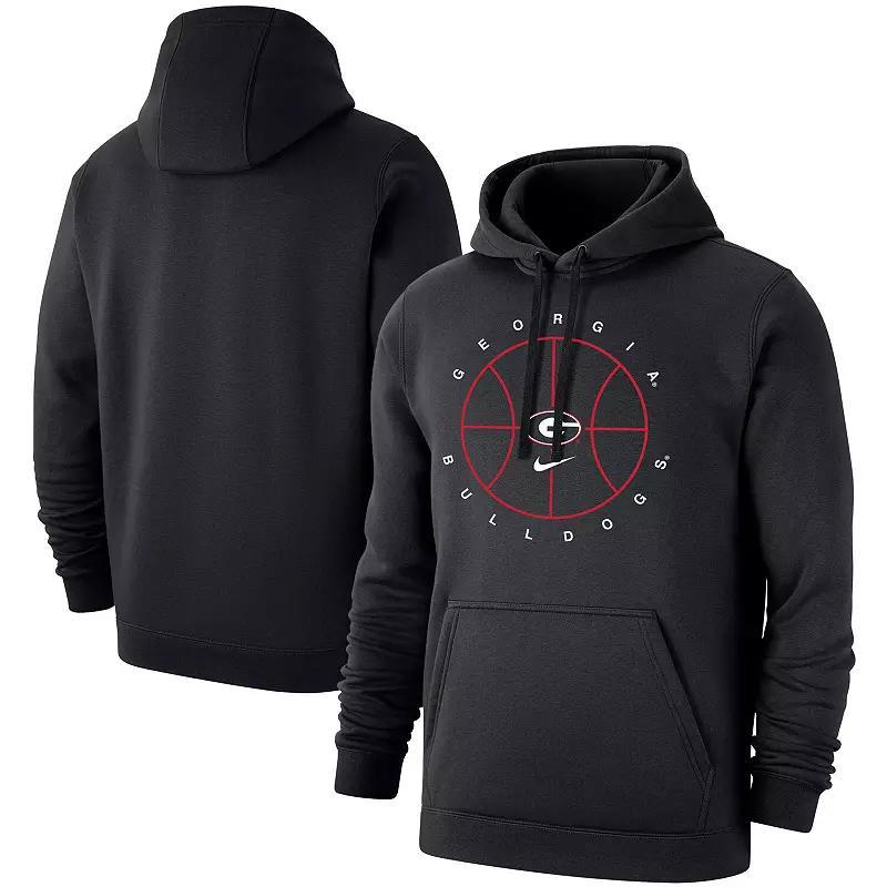 NIKE Black Georgia Bulldogs Basketball Icon Club Fleece Pullover Hoodie Product Image