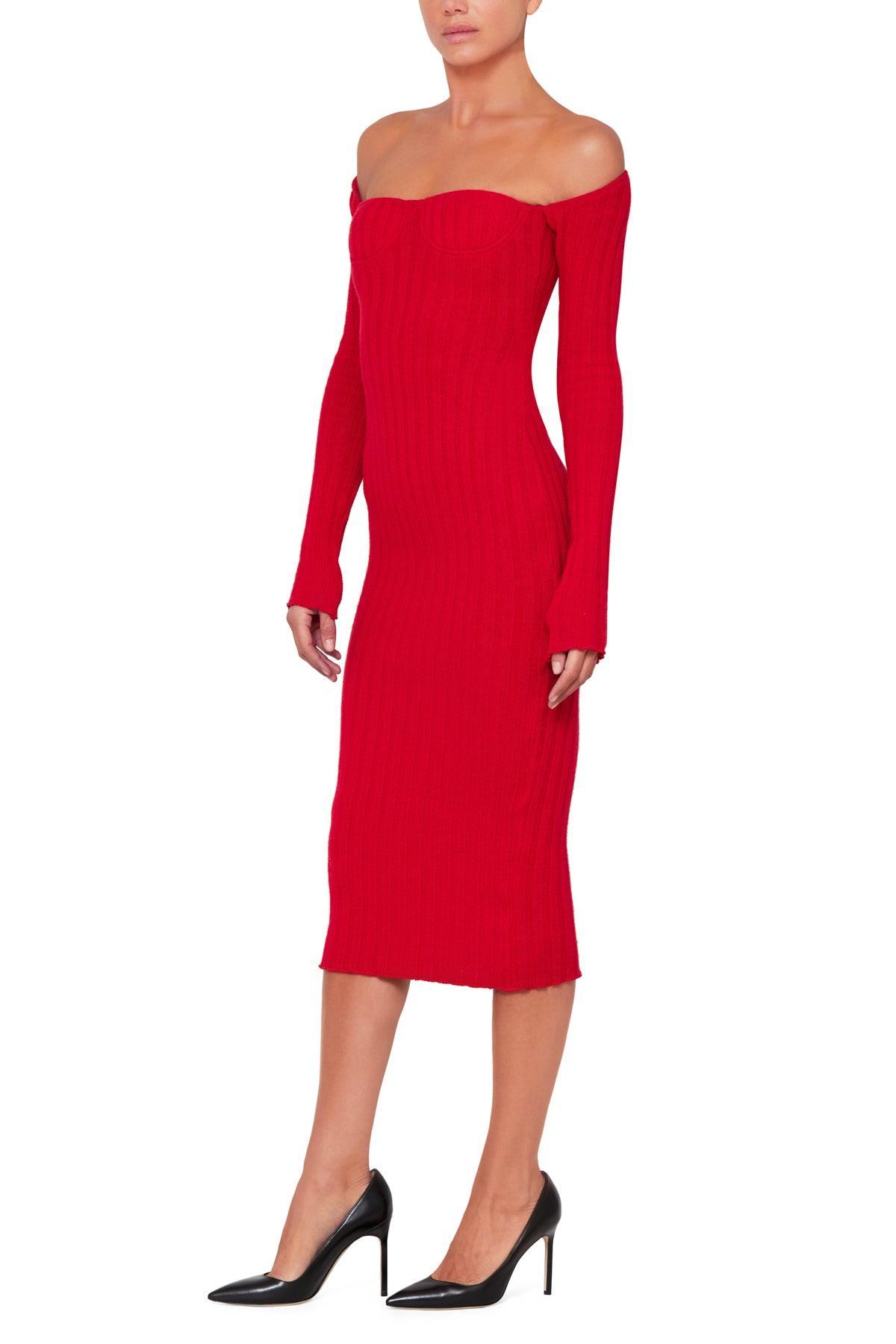 Off The Shoulder Midi Dress Product Image