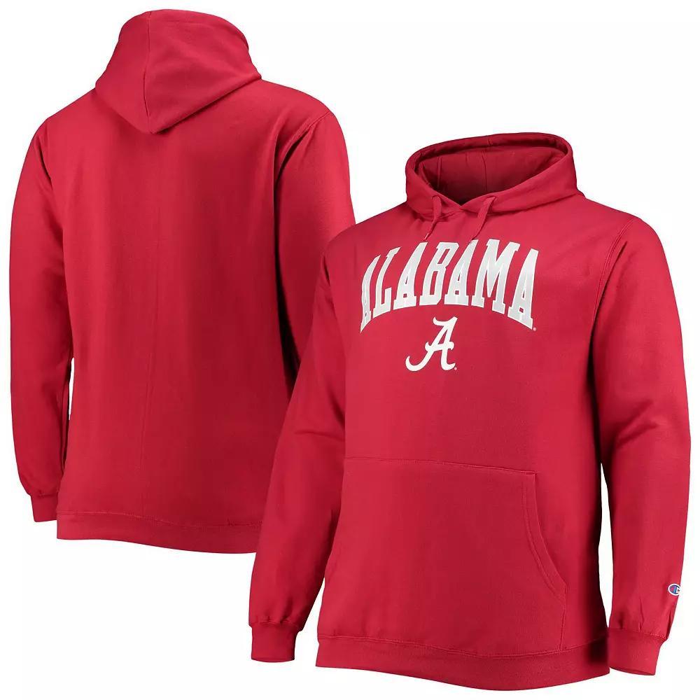 Men's Champion Crimson Alabama Crimson Tide Big & Tall Arch Over Logo Powerblend Pullover Hoodie,  Product Image