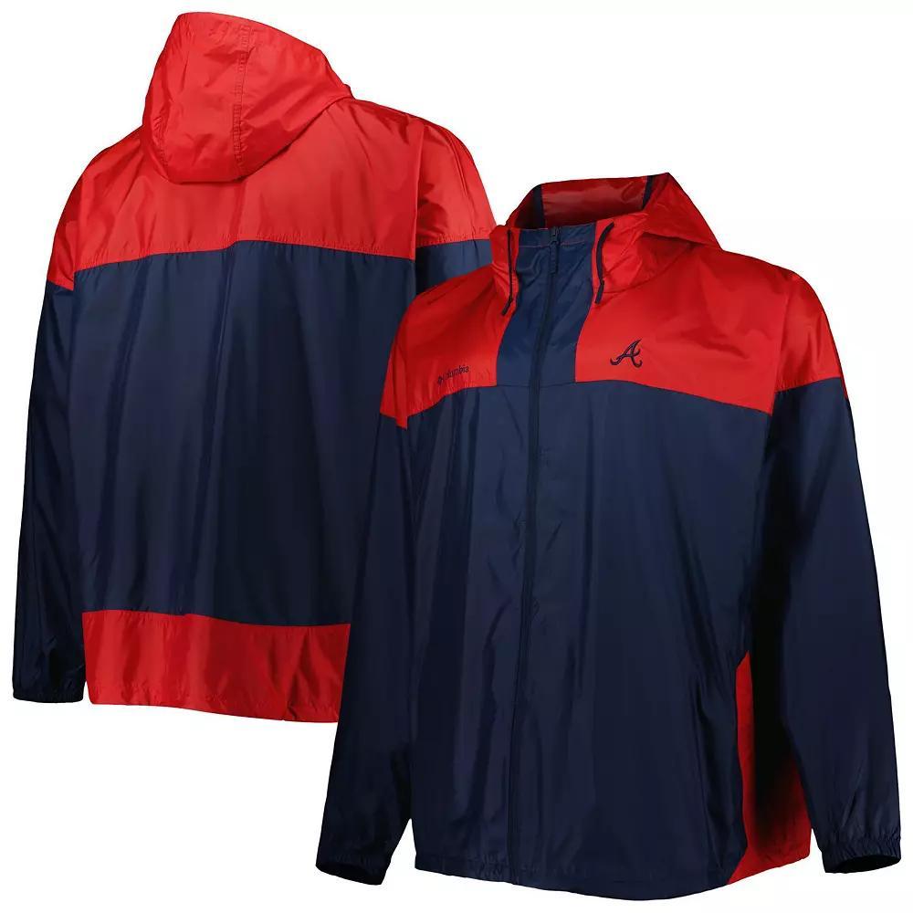 Men's Columbia Navy Atlanta Braves Flash Forward Challenger Omni-Shade Full-Zip Windbreaker, Size: 3XB, Blue Product Image