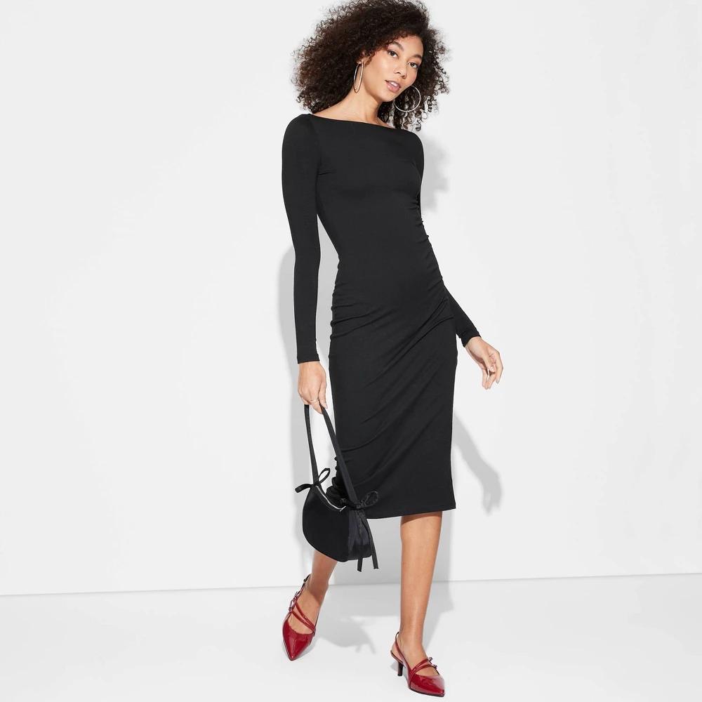 Women's Long Sleeve Knit Midi Dress - Wild Fable™ Product Image