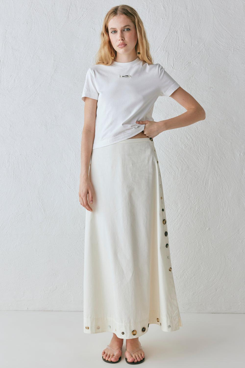 Alek Midi Skirt Cream Product Image