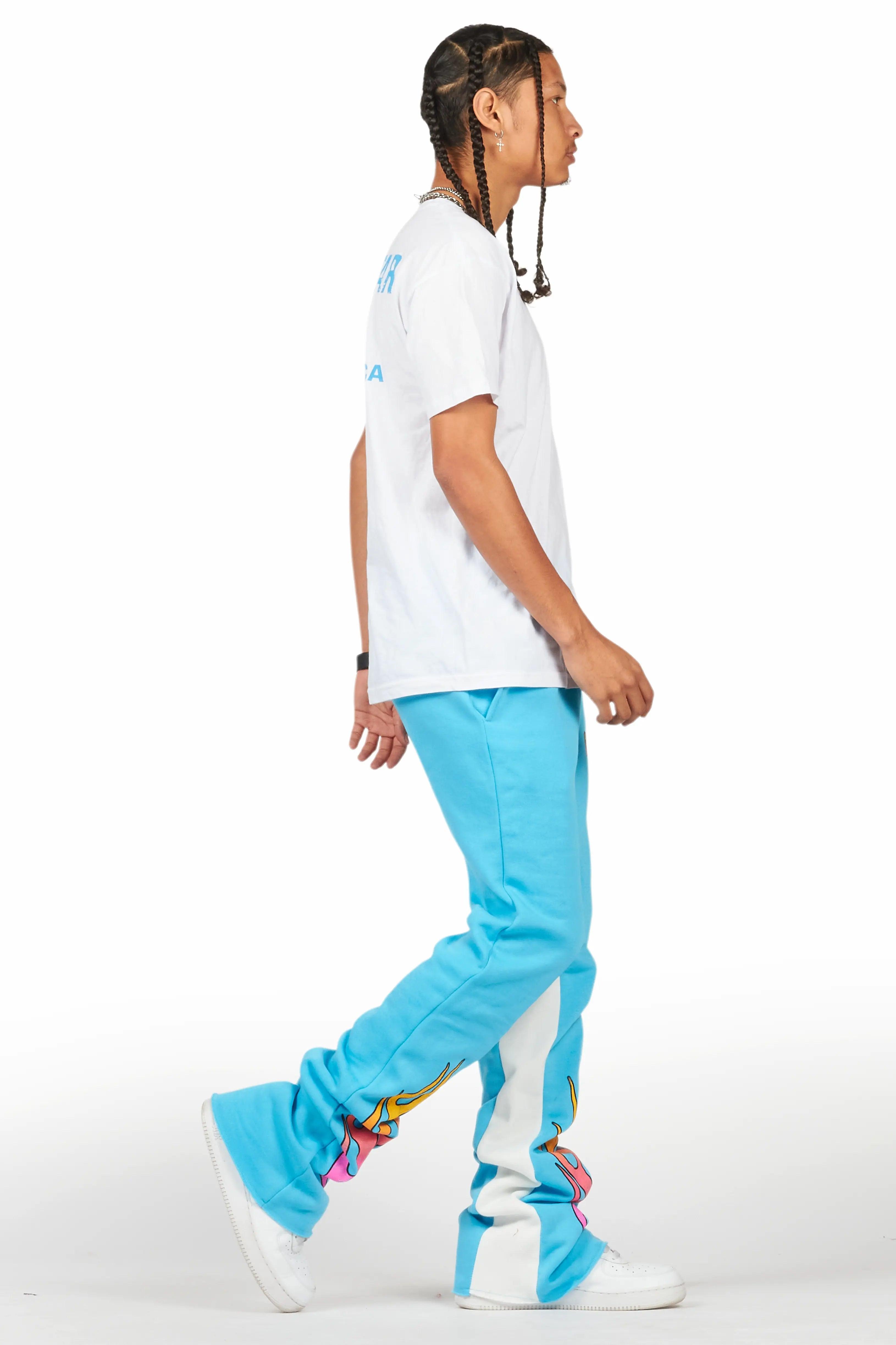 Quito Blue Graphic Baggy Pant Male Product Image