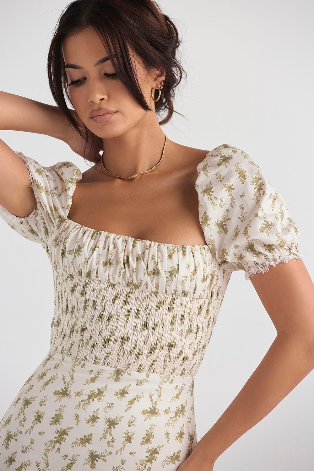 Bellucci  garden print shirred sundress Product Image