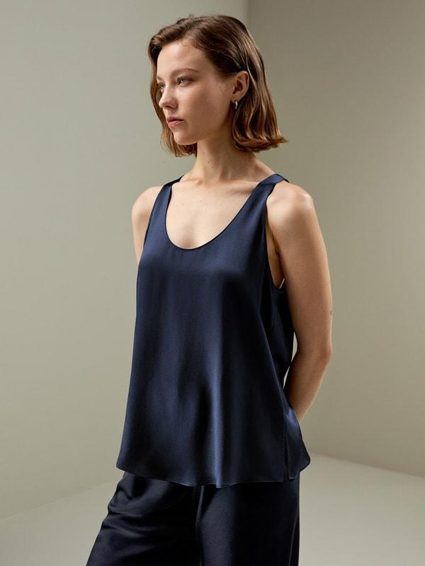 Relaxed Silk U-neck Tank Product Image