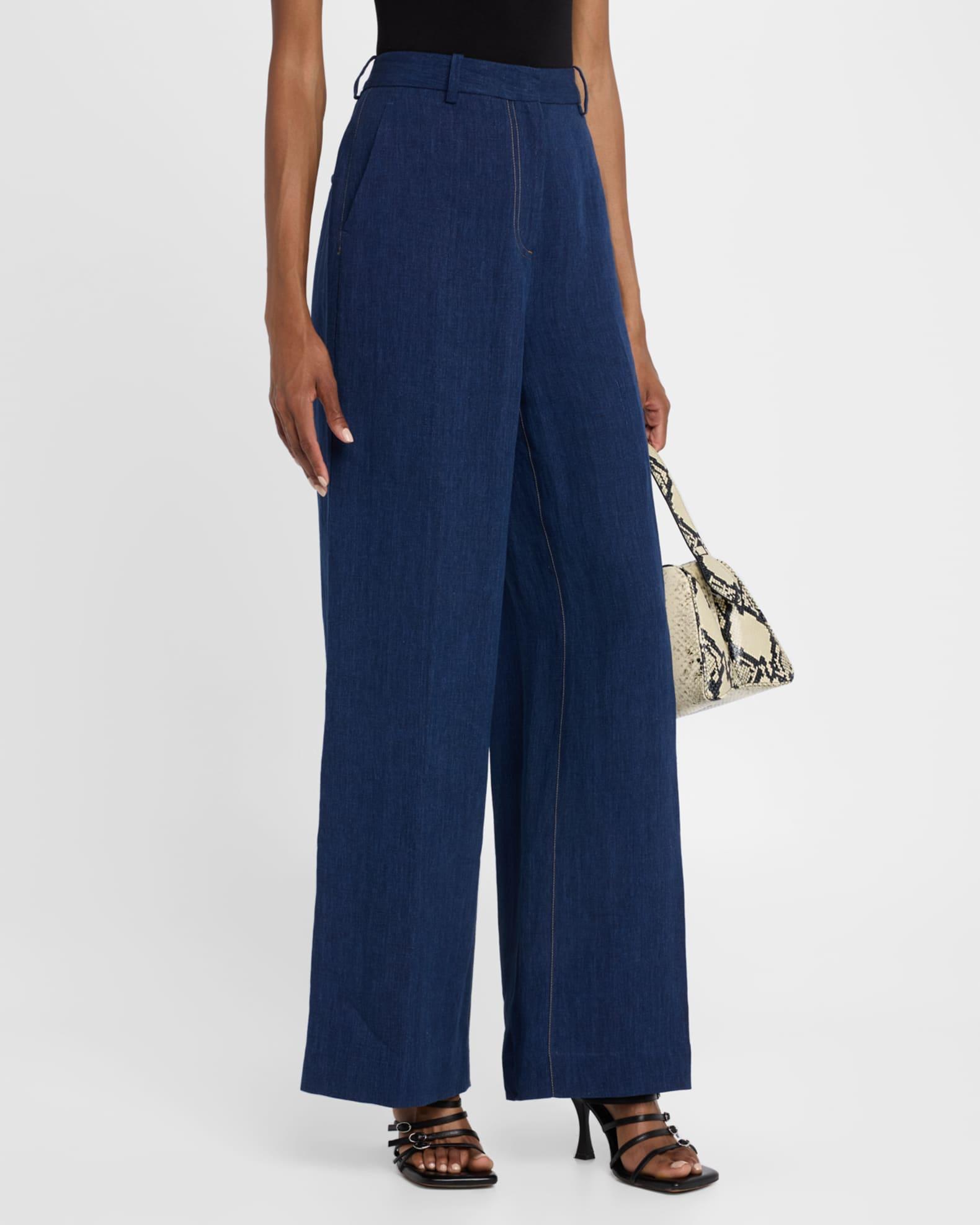 Weekend High-Rise Wide-Leg Linen Trousers Product Image