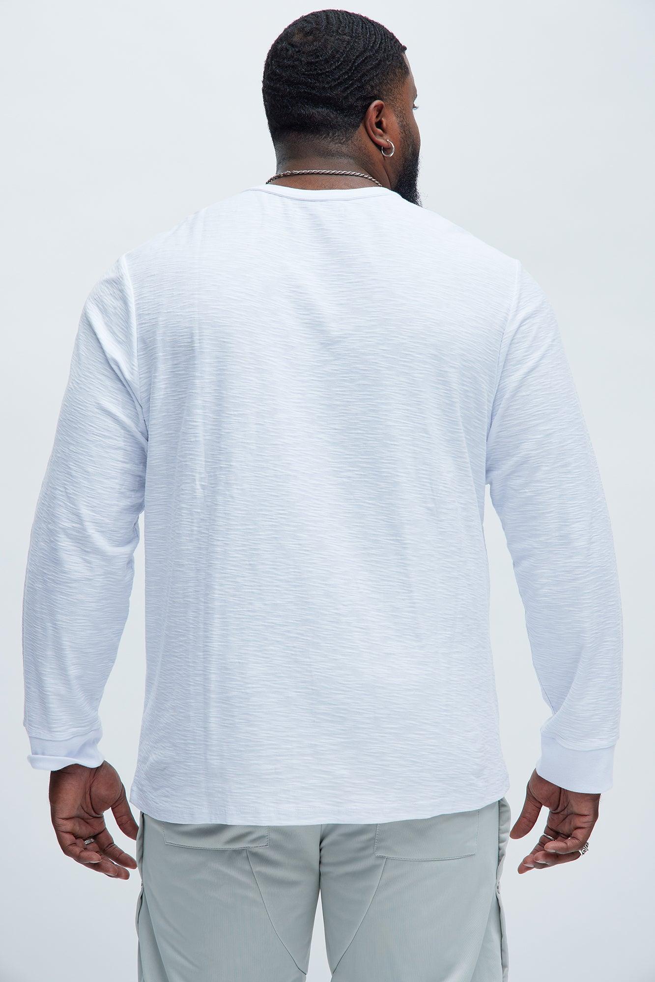Asher Slub Texture Long Sleeve Tee - White Product Image