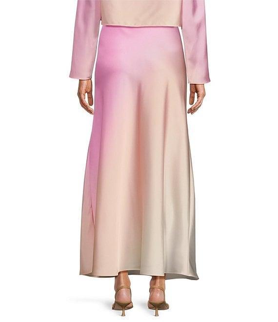 Antonio Melani Coordinating Bella A-Line Ombre Satin Midi Skirt Product Image