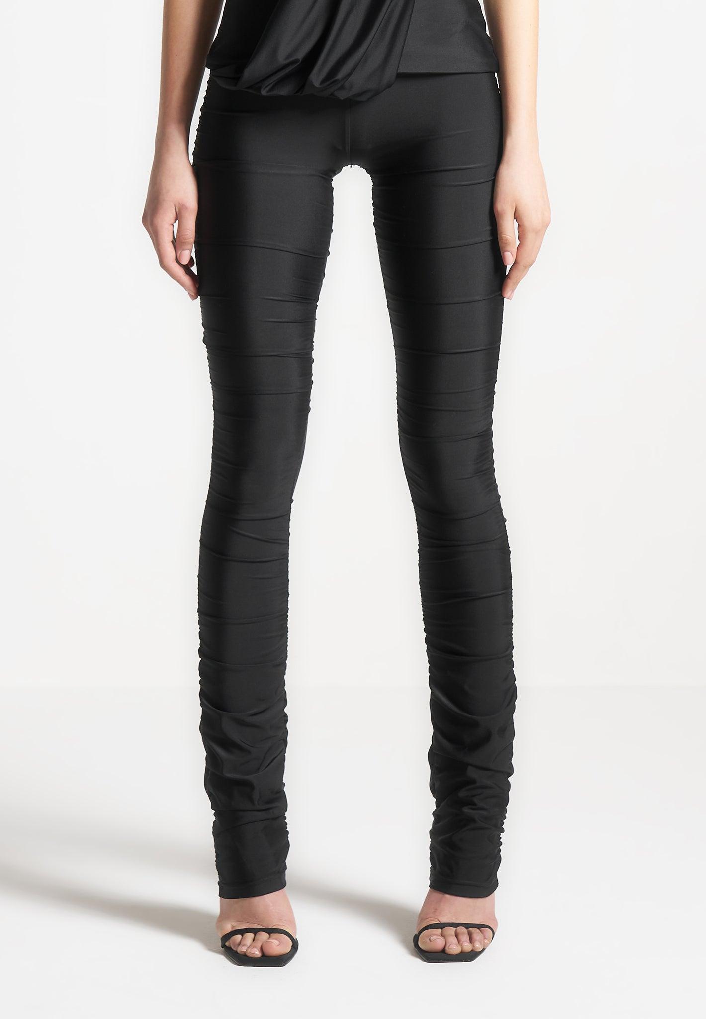 Ruched Fit and Flare Leggings - Black Female Product Image