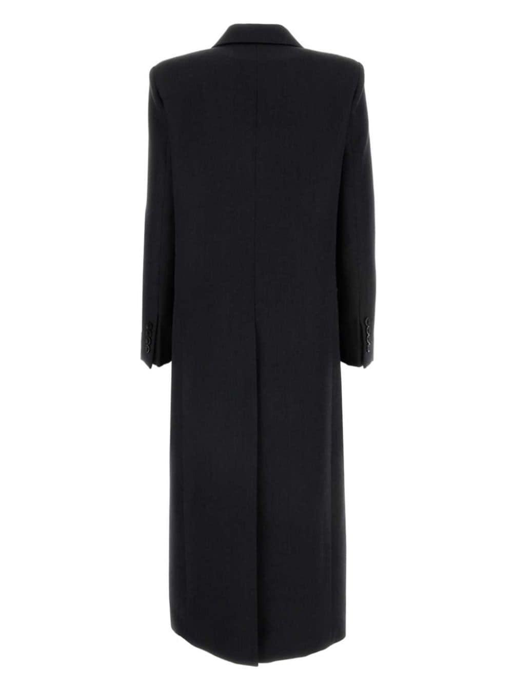 Double Breasted Long Coat In Black Product Image