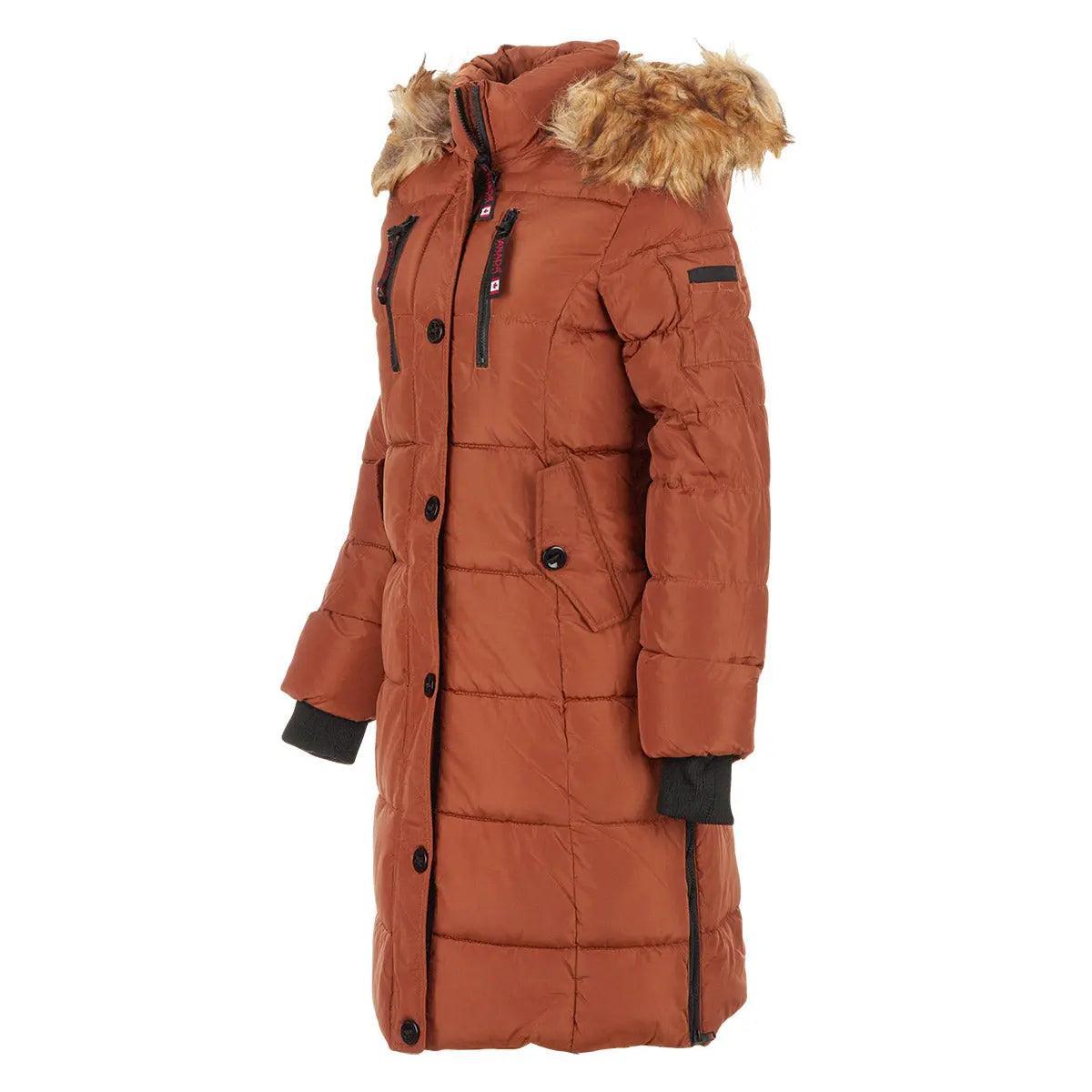 Canada Weather Gear Women's Long Puffer with Faux Fur Trim Hood Product Image