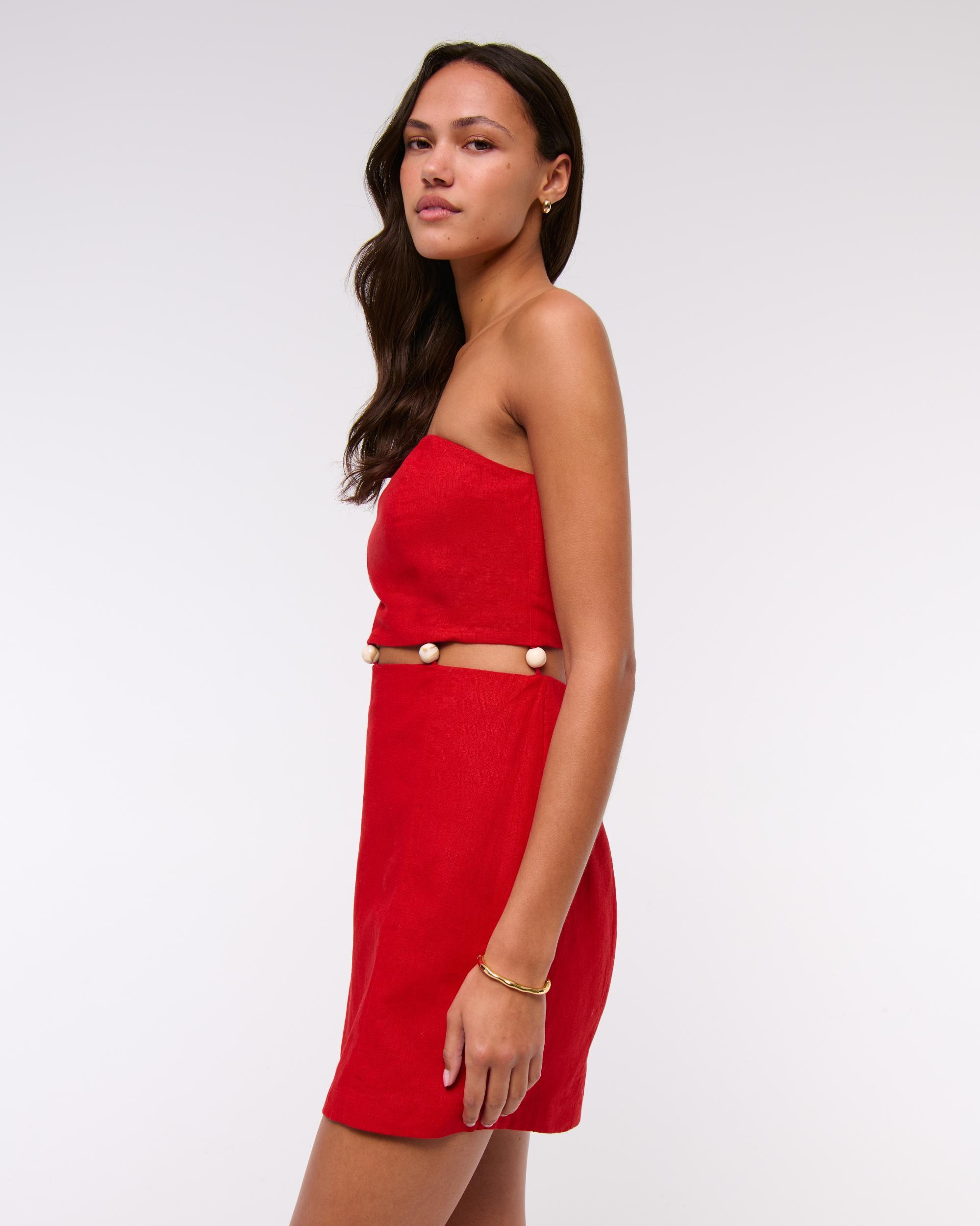 Beaded Strapless Mini Dress Product Image