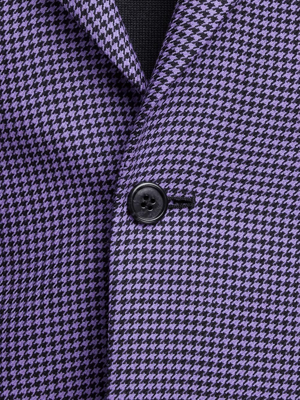 Wool Houndstooth Single Breasted Peak Lapel Sport Coat - Purple Product Image