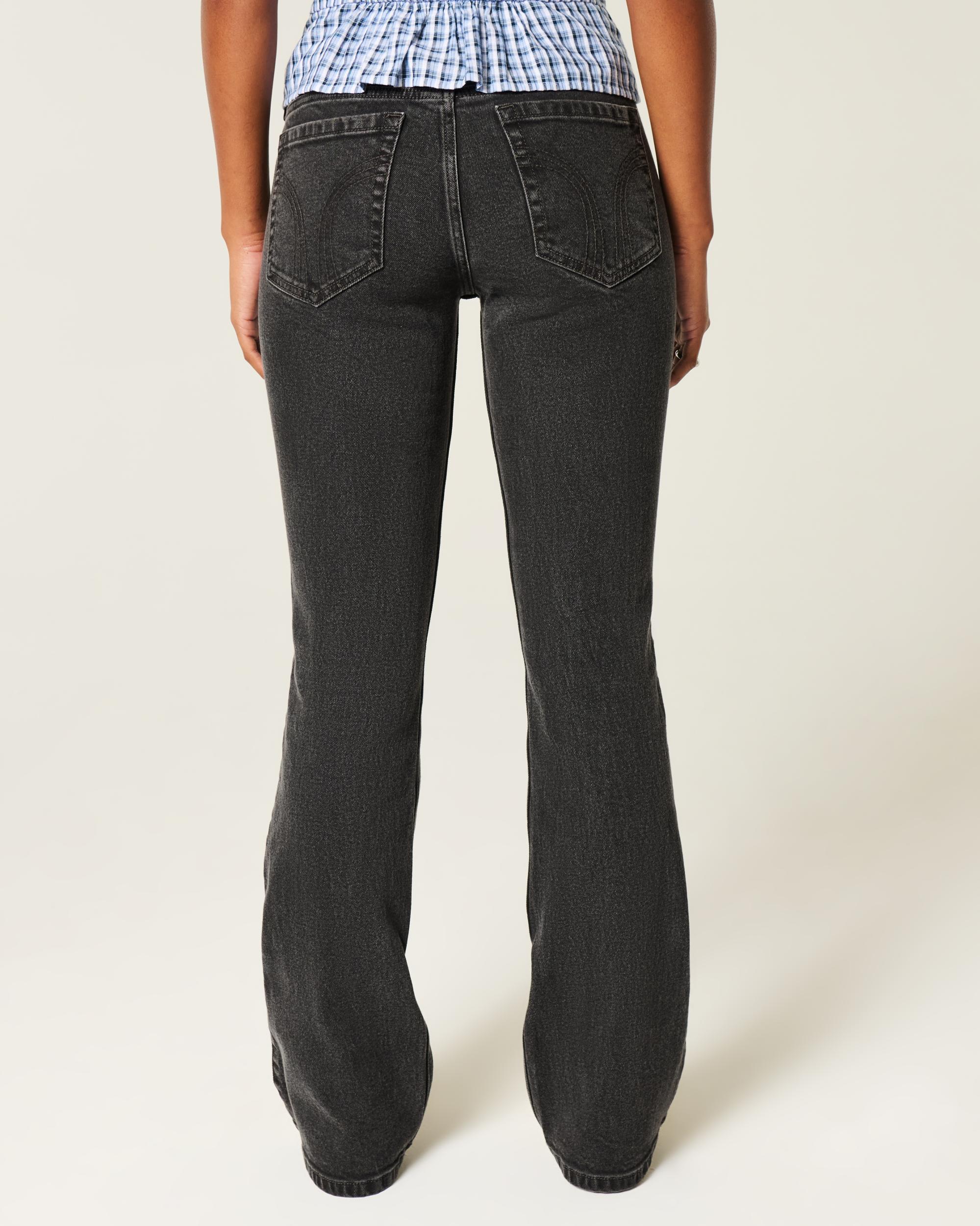 Low-Rise Washed Black Boot Jeans Product Image