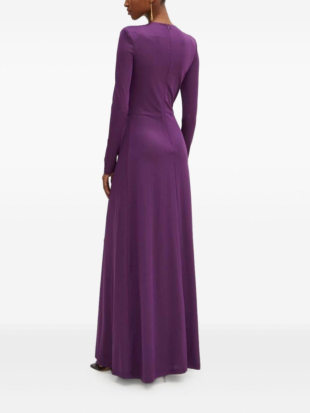 draped long-sleeve dress Product Image
