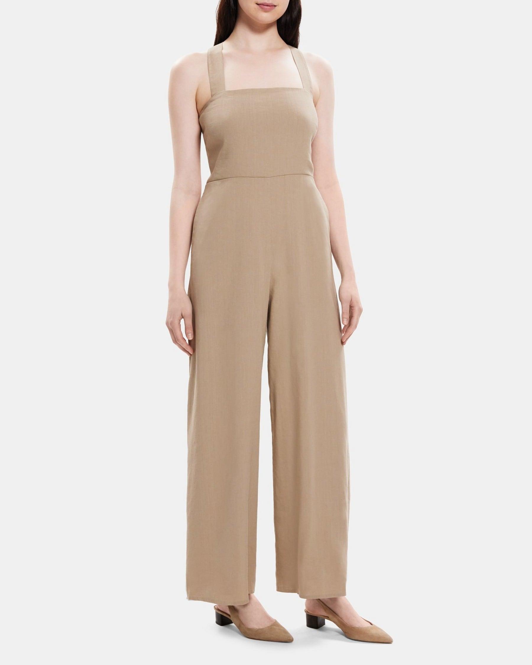 Crossback Jumpsuit in Linen-Blend Product Image