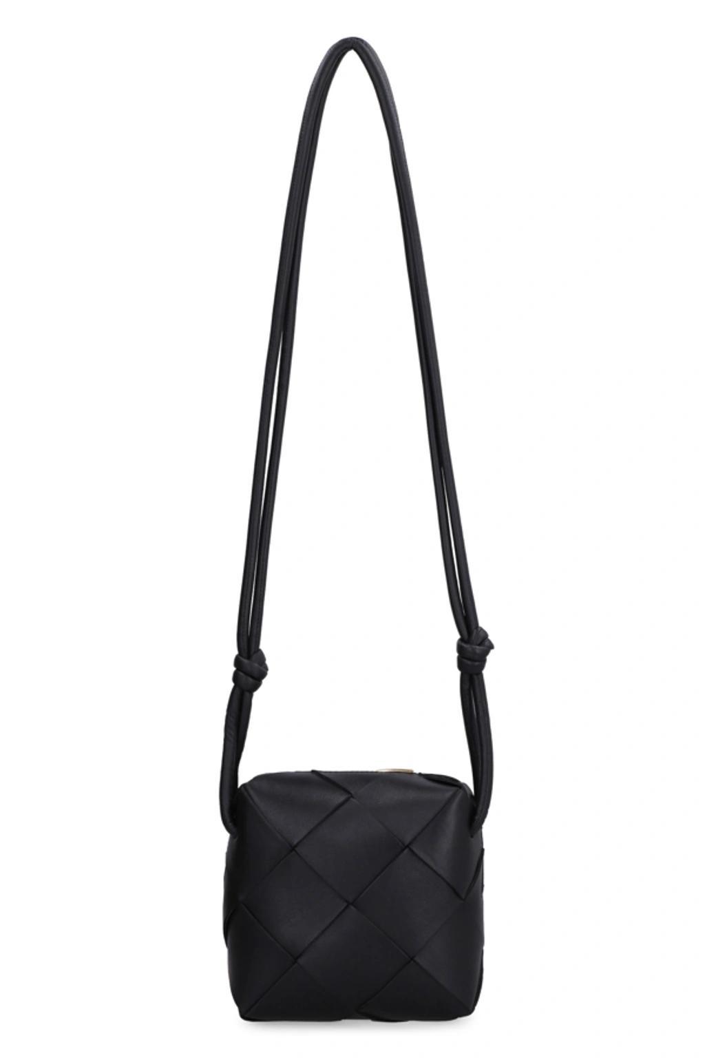 BOTTEGA VENETA Cassette Leather Mini Crossbody Bag In Black Product Image