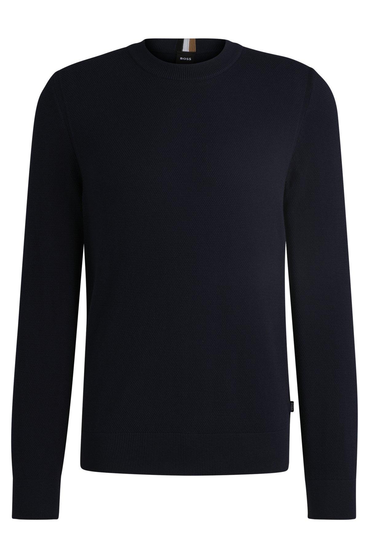 Micro-structured sweater in cotton Product Image