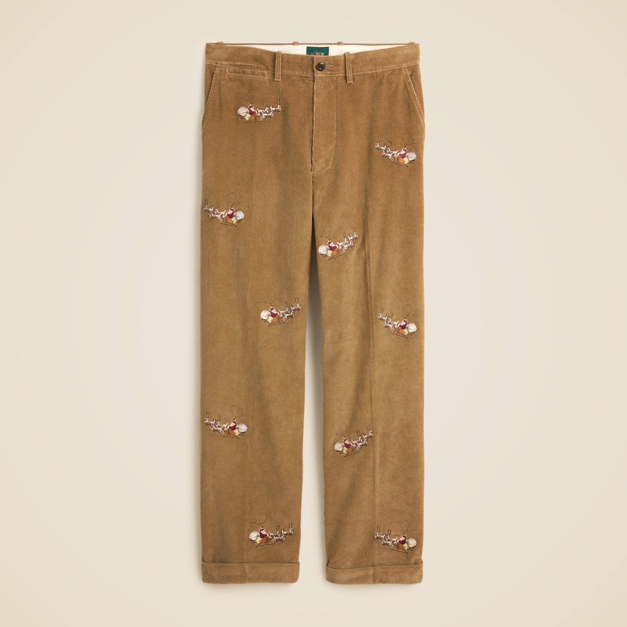 Relaxed-fit corduroy pant with Santa embroidery Product Image
