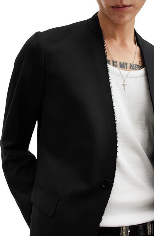 ALLSAINTS Wren Slim Fit Collarless Blazer In Black Product Image