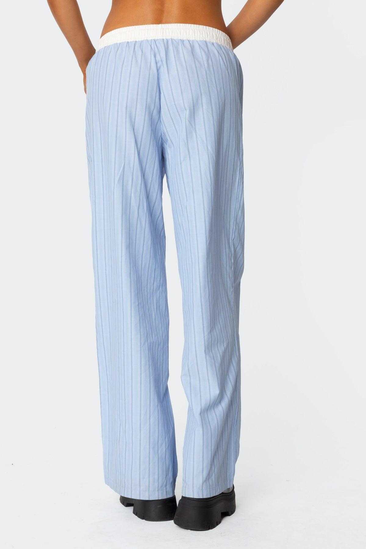 Erez Contrast Waist Striped Pants Product Image