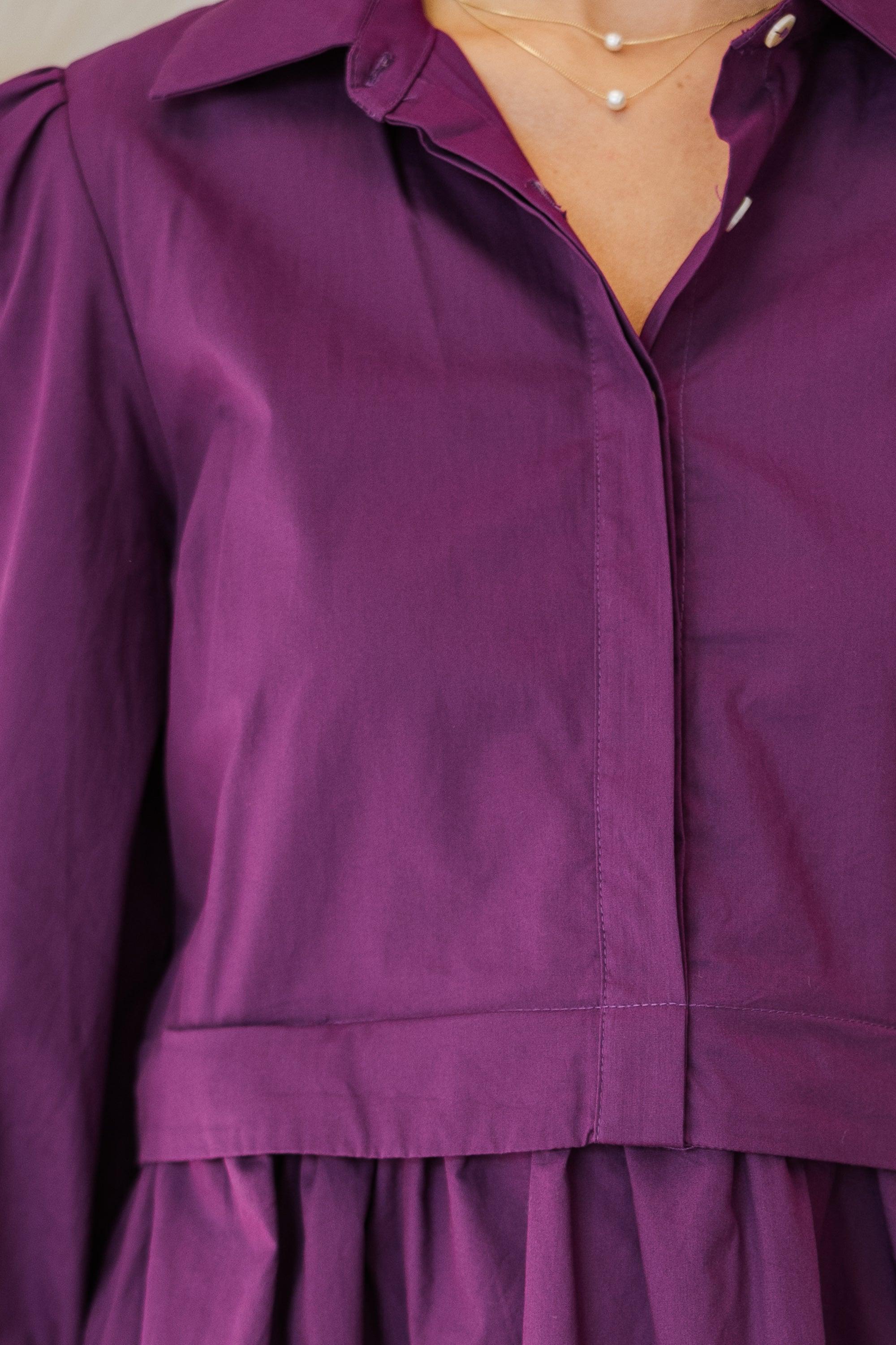 NURSING COLLECTION: Lots Of Love Plum Purple Shirt Dress Female Product Image