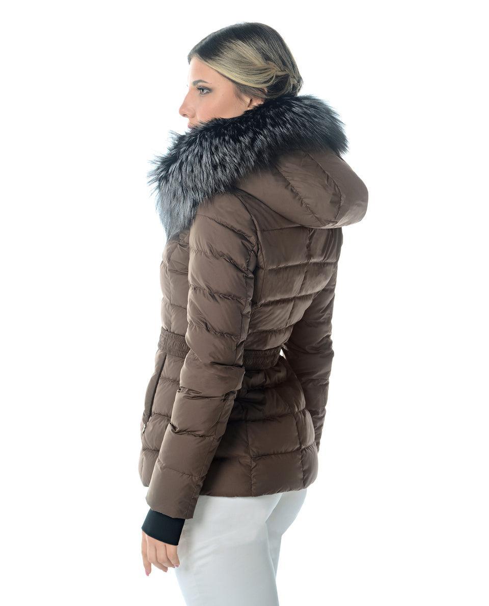Polyester Jacket With Detachable Fox Trim Hood Product Image