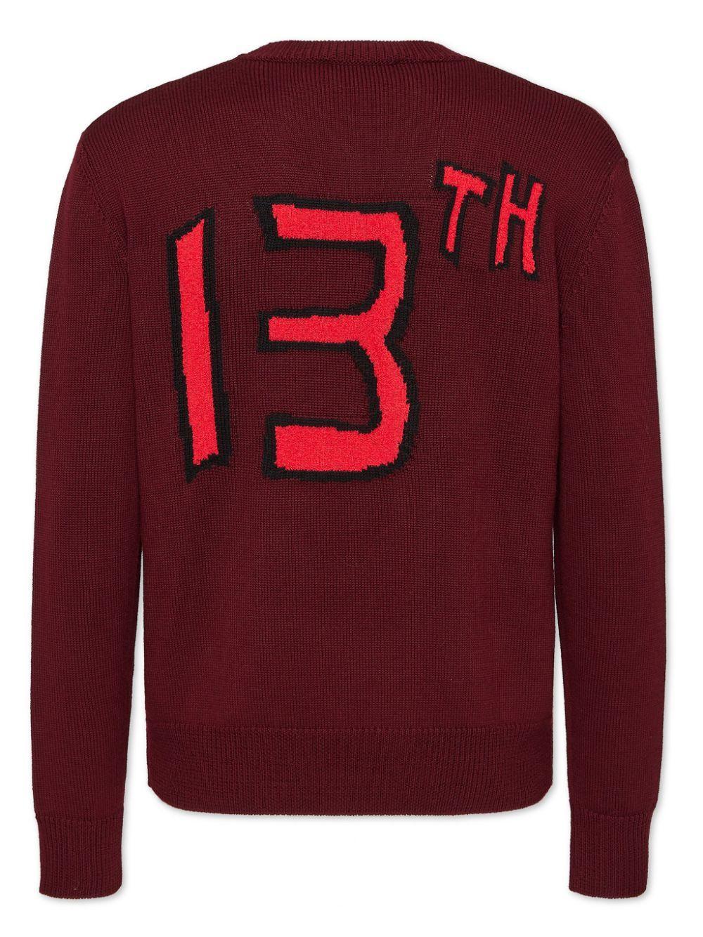 DSQUARED2 Logo Intarsia-knit Wool Jumper In Red Product Image