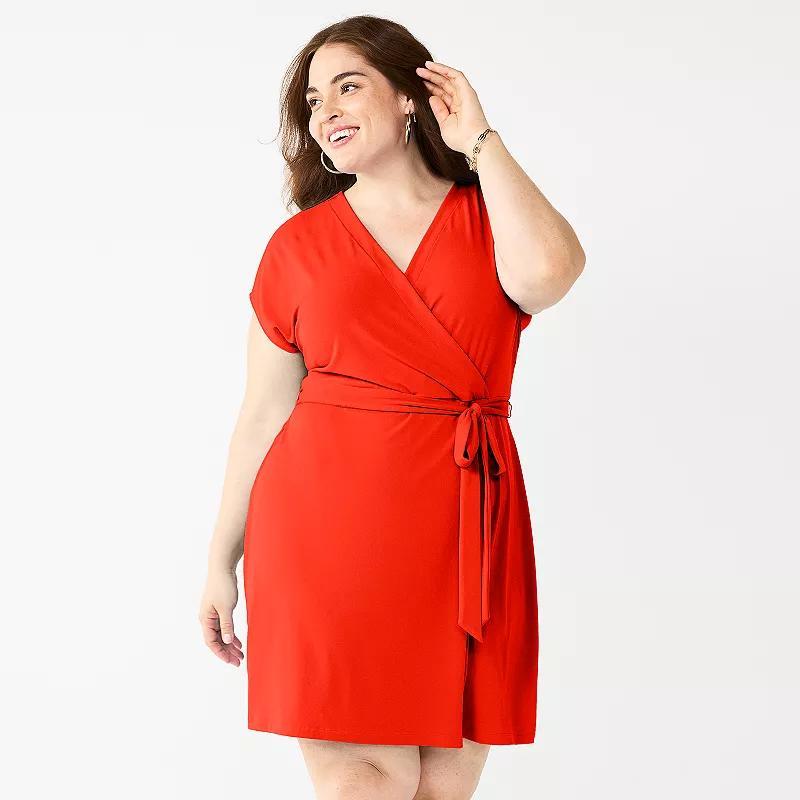 Plus Size Nine West Dolman Sleeve Wrap Dress, Womens Product Image