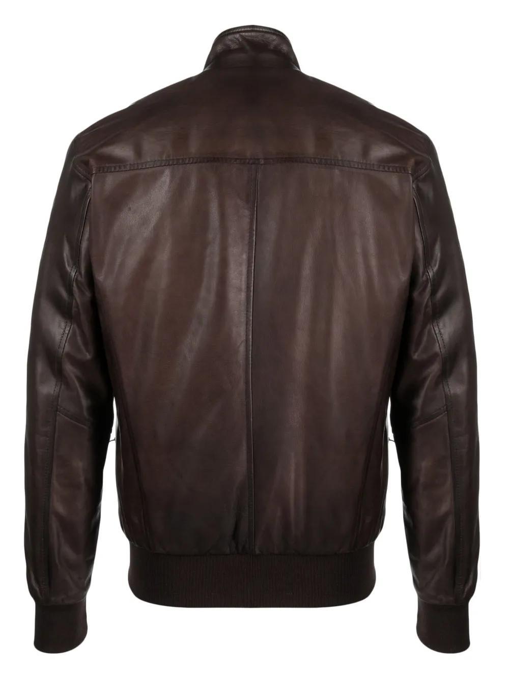 leather bomber jacket Product Image