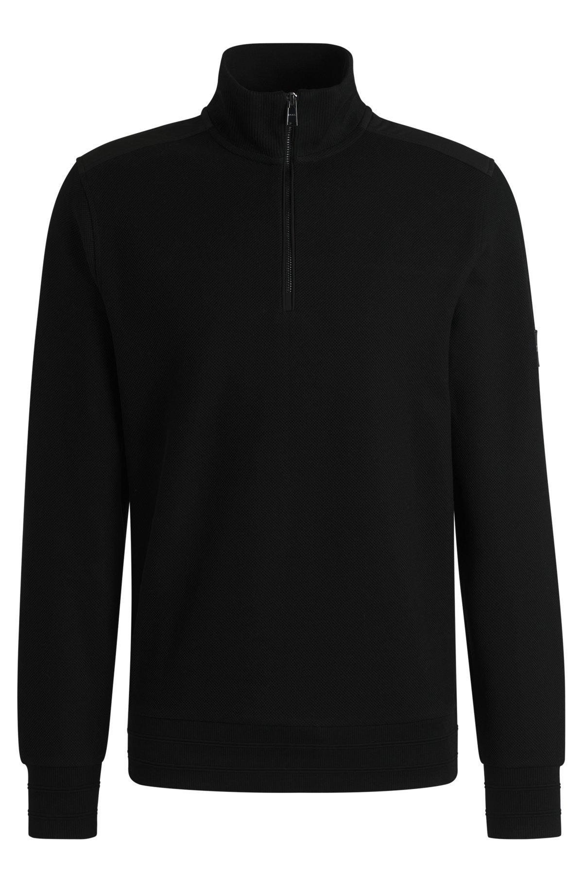 Mercerized-cotton regular-fit sweatshirt with logo patch Product Image