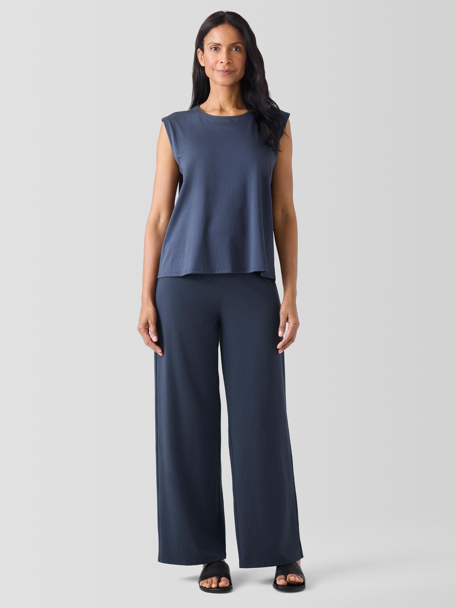 Pima Cotton Stretch Jersey Wide-Leg Pant Product Image