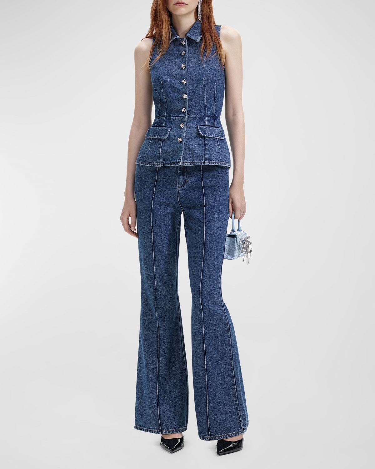 Womens Two-Piece Denim Jumpsuit Product Image