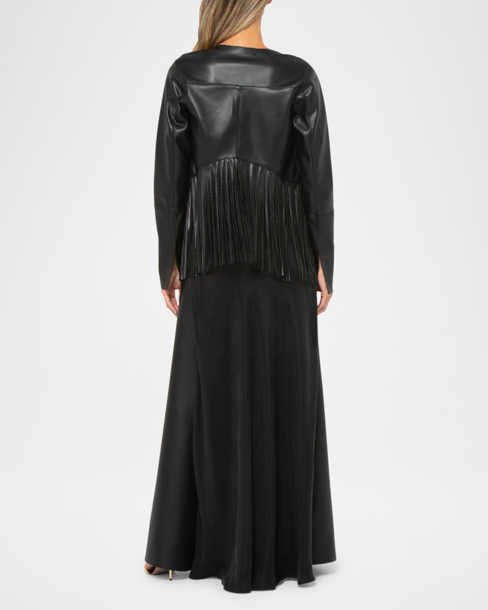Orion Faux Leather Fringe Jacket Product Image
