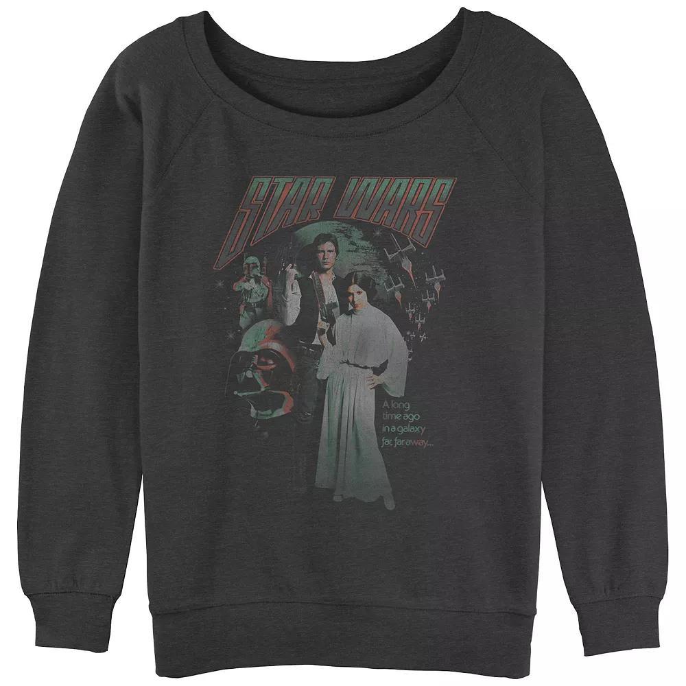 Juniors' Star Wars A Long Time Ago Group Shot Logo Slouchy Graphic Sweatshirt, Girl's,  Product Image