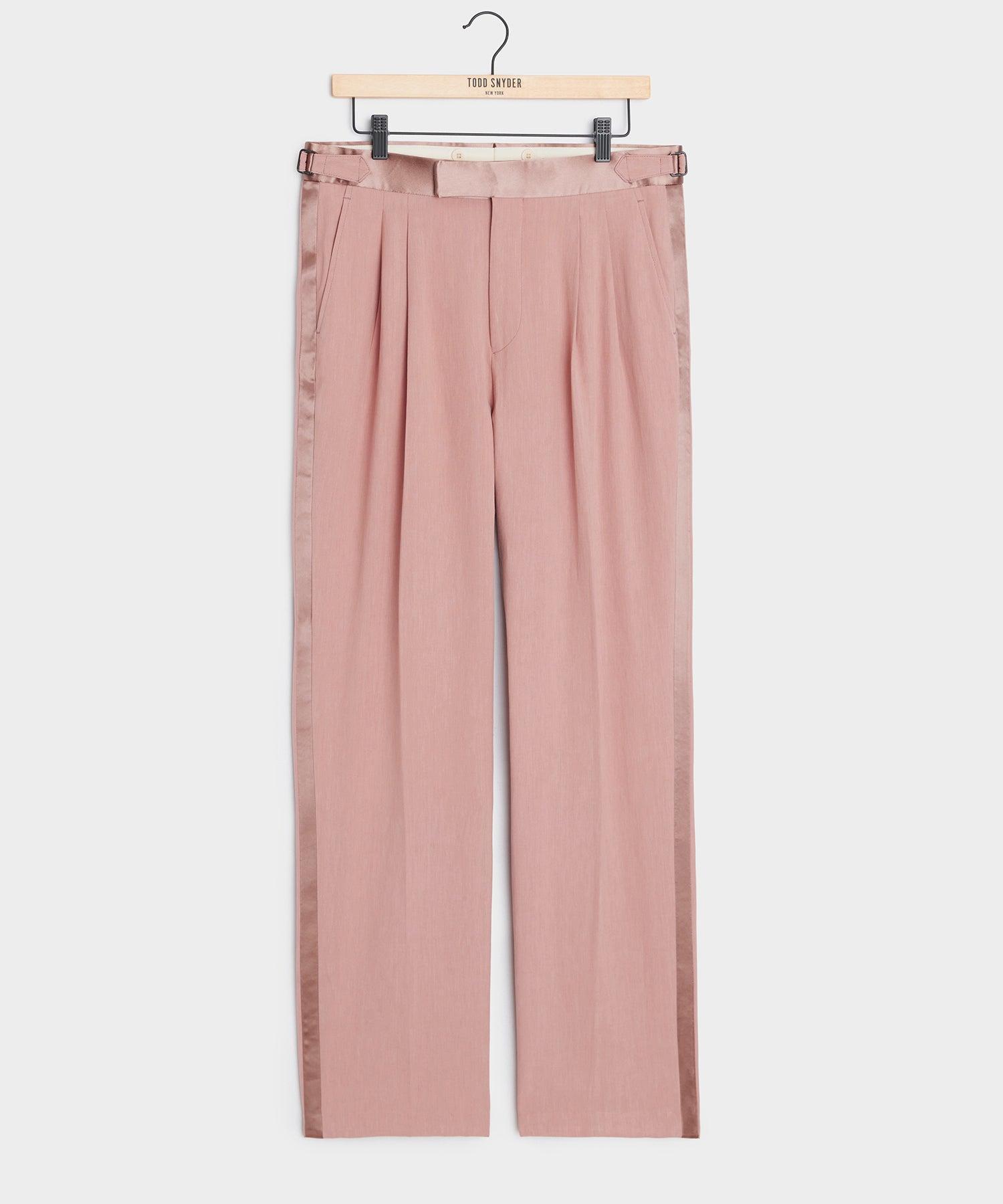 Relaxed Italian Sueded Linen Tuxedo Trouser Product Image