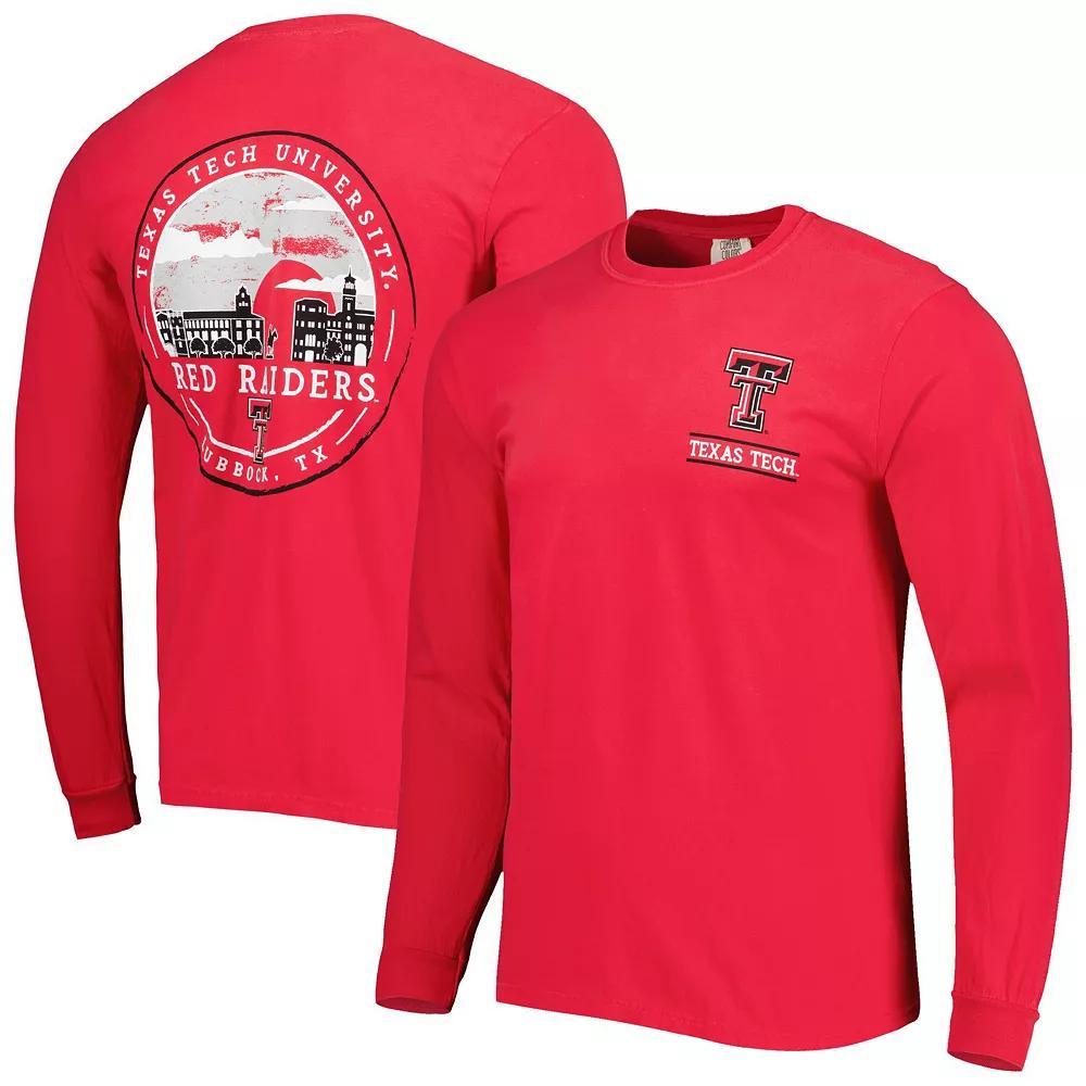 Men's Red Texas Tech Red Raiders Circle Campus Scene Long Sleeve T-Shirt,  Product Image