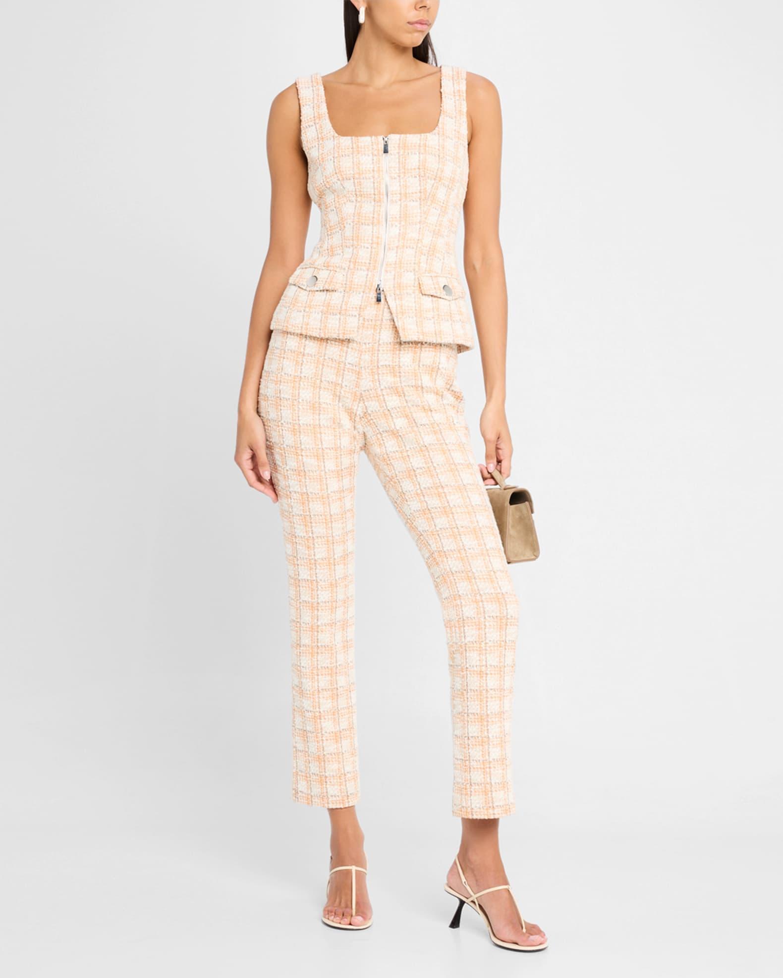 Alicia Zip-Front Tweed Vest Product Image