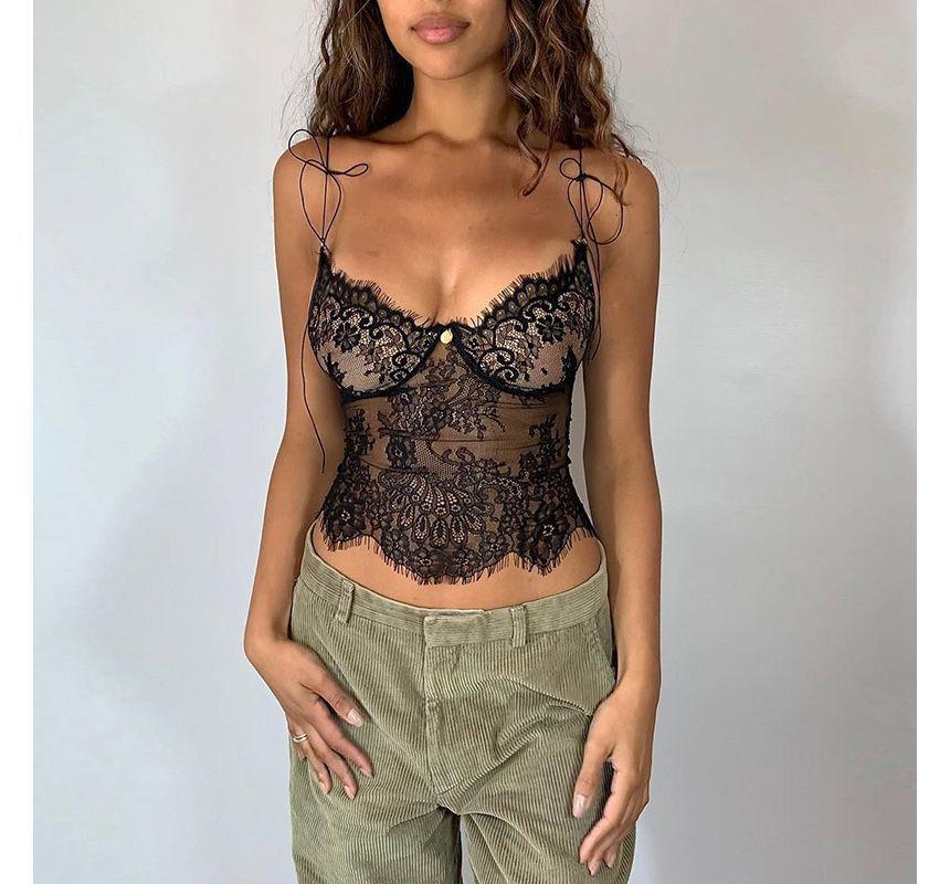 Lace Crop Cami Top Product Image