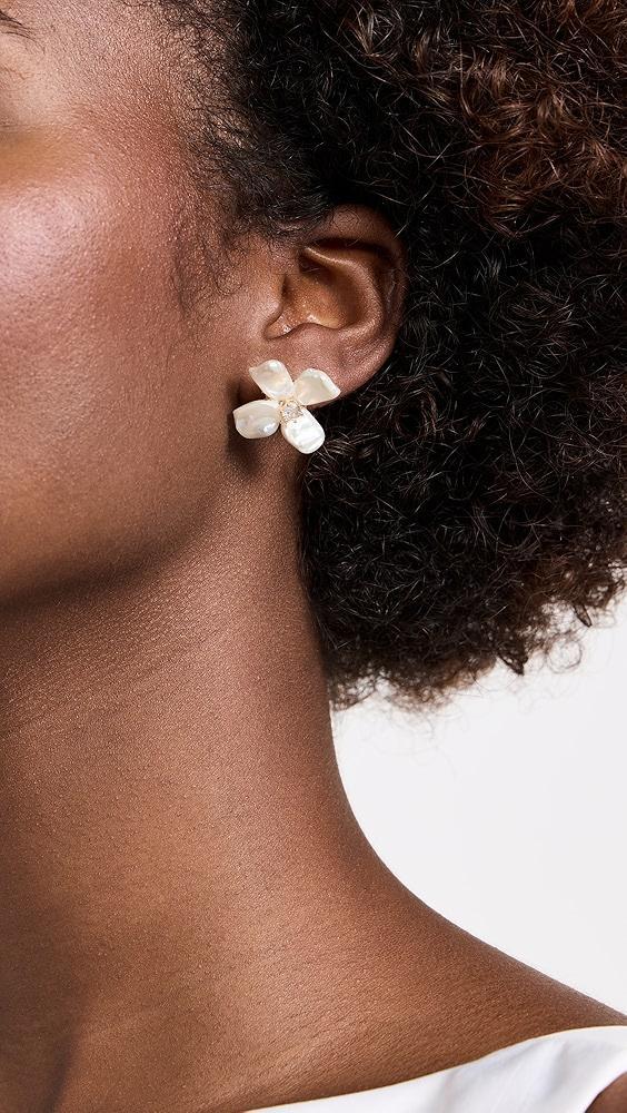 SHASHI Pearl Flower Earrings | Shopbop Product Image