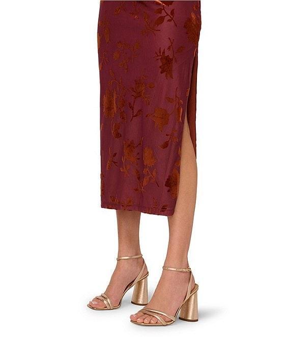 Adrianna Papell Off-The-Shoulder Burnout Velvet Midi Dress Product Image