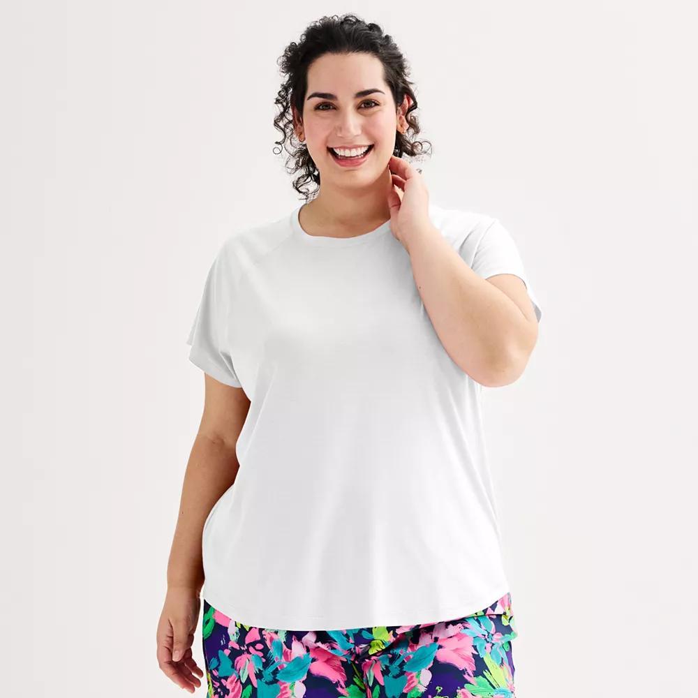 Plus Size Tek Gear® Core Raglan Tee, Women's, Size: 3XL, Modern White Product Image