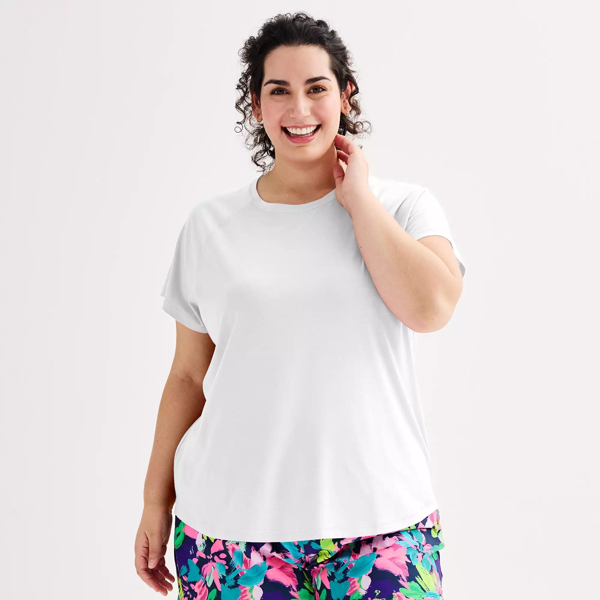 Plus Size Tek Gear® Core Raglan Tee, Women's, Size: 3XL, Modern White Product Image