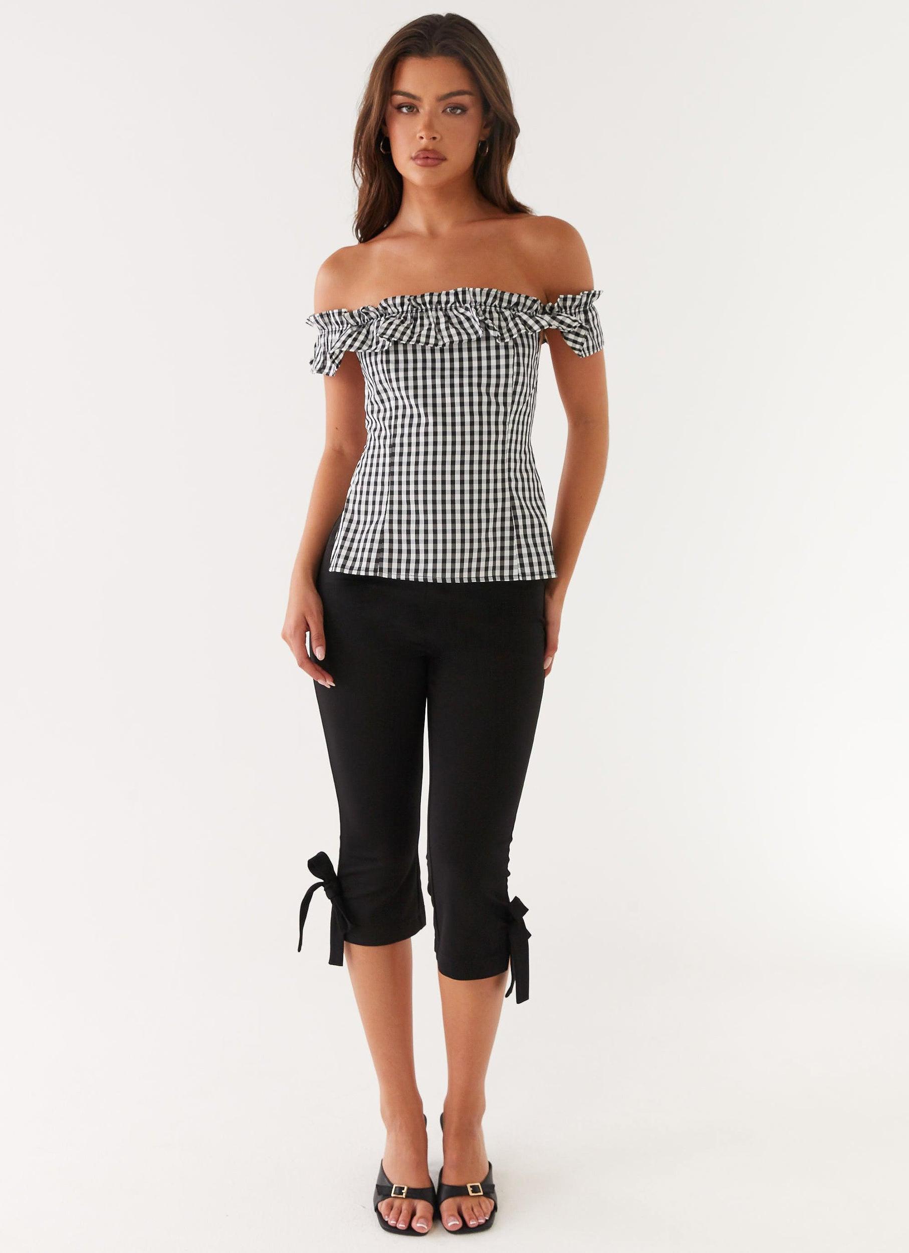 Gwyneth Top - Black Gingham Product Image