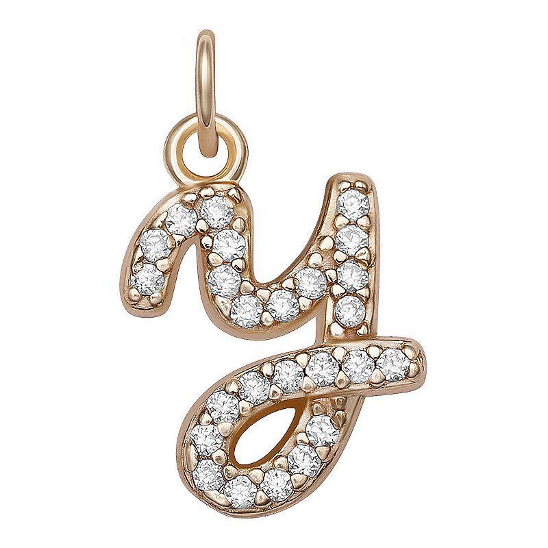 LC Lauren Conrad Sterling Silver Cubic Zirconia Initial Charm, Womens, Sterling Silver X Product Image