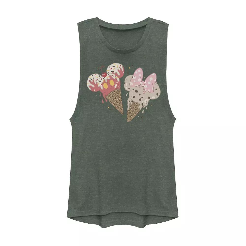 Disney's Mickey And Friends Mickey & Minnie Ice Cream Cones Muscle Tank Top, Girl's,  Product Image