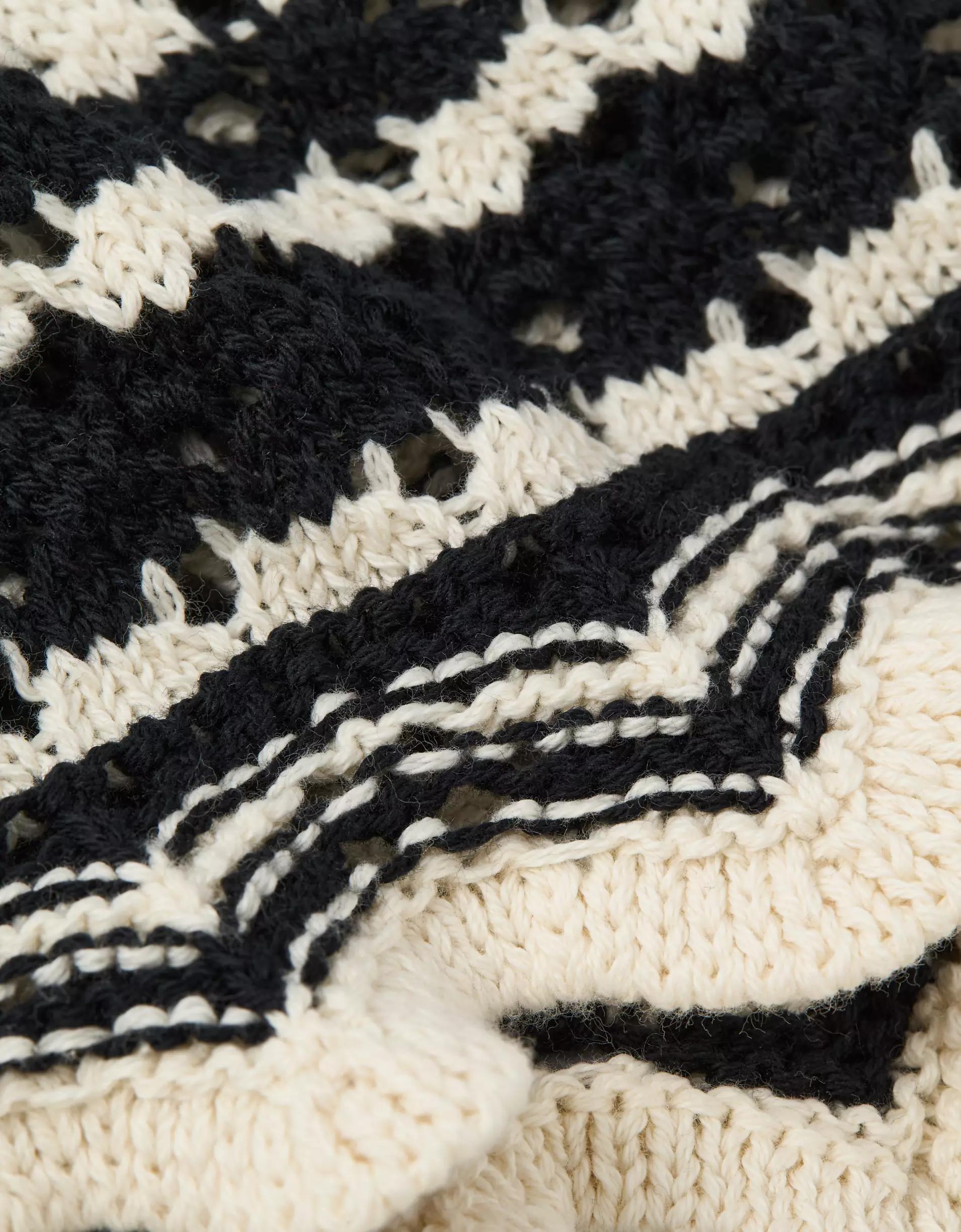 AE V-Neck Pointelle Striped Tank Top Product Image