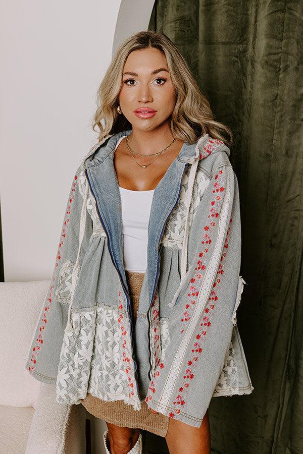 Wildflower Fields Denim Jacket in Light Wash Product Image