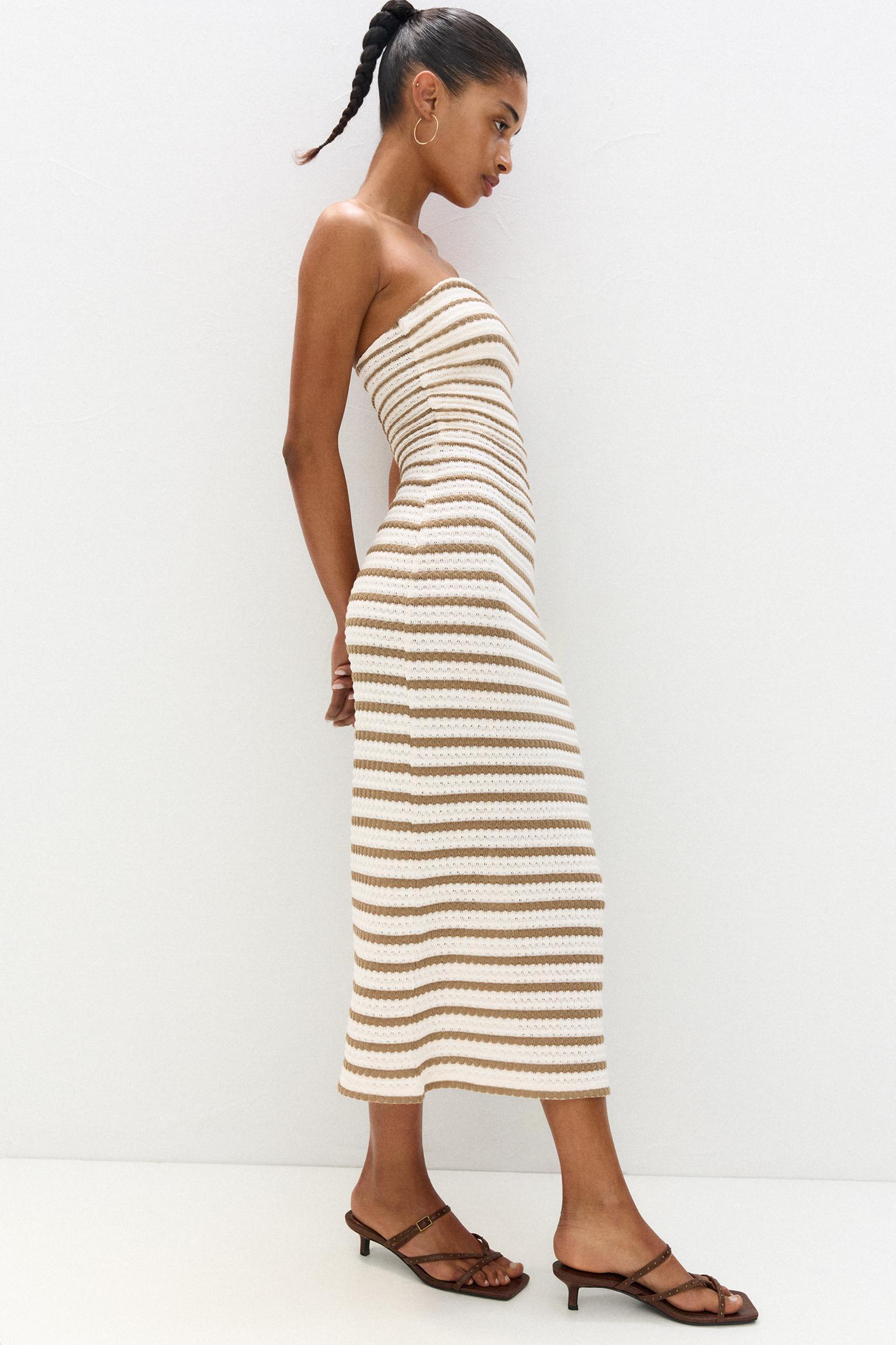 Rustic striped midi dress Product Image